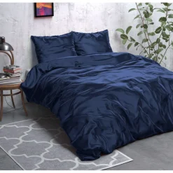 Dekbedovertrekken*Beddenbriljant Beauty Skin Cover Navy glanssatijn