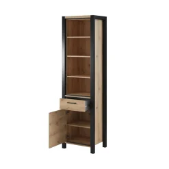 Boekenkasten*Beddenbriljant Boekenkast Akven - 1-deurs incl. lade - Wotan Eiken