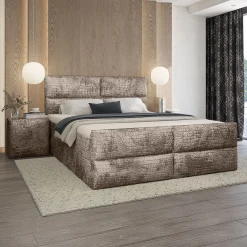 Boxspring Met Opbergruimte*Beddenbriljant Boxspring met opbergruime Velvet Croco - Incl. GRATIS voetbord!