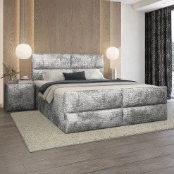 Boxspring Met Opbergruimte*Beddenbriljant Boxspring met opbergruime Velvet Croco - Incl. GRATIS voetbord!