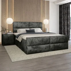 Boxspring Met Opbergruimte*Beddenbriljant Boxspring met opbergruime Velvet Croco - Incl. GRATIS voetbord!