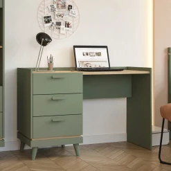 Bureaus*Beddenbriljant Bureau Skagen - Groen - 3 Lades