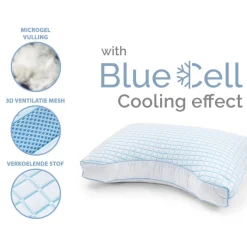 Hoofdkussens*Beddenbriljant 3D Blue Cell Tech Verkoelend Microgel met Neksteun