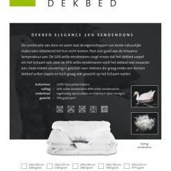 Enkel Dekbed*Beddenbriljant Diamant Elegance 10% Eendendons Enkel Dekbed