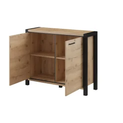 Dressoirs*Beddenbriljant Dressoir Akven - 2-deurs - Wotan Eiken