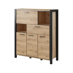 Dressoirs*Beddenbriljant Dressoir Akven - 3-deurs incl. lade + klep - Wotan Eiken