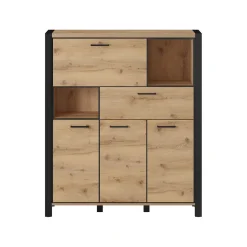 Dressoirs*Beddenbriljant Dressoir Akven - 3-deurs incl. lade + klep - Wotan Eiken