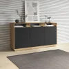 Dressoirs*Beddenbriljant Dressoir Asmund - 3-deurs incl. 3 lades - Wotan Eiken
