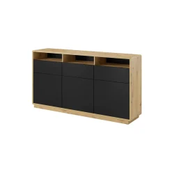 Dressoirs*Beddenbriljant Dressoir Asmund - 3-deurs incl. 3 lades - Wotan Eiken