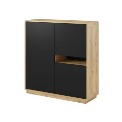 Dressoirs*Beddenbriljant Dressoir Asmund - 3-deurs verhoogd - Wotan Eiken
