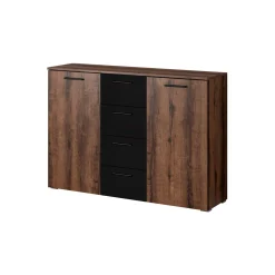 Dressoirs*Beddenbriljant Dressoir Bern - 2-deurs incl. 4 lades - Walnoot