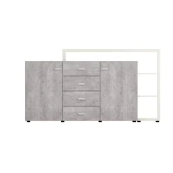 Dressoirs*Beddenbriljant Dressoir Bologna - Grijs / Wit