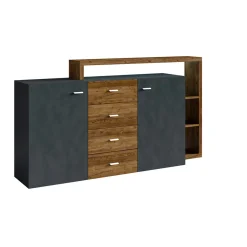 Dressoirs*Beddenbriljant Dressoir Bologna - Vuren / Antraciet