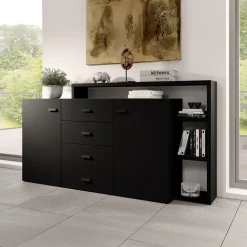 Dressoirs*Beddenbriljant Dressoir Bologna - Zwart