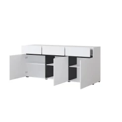 Dressoirs*Beddenbriljant Dressoir Crotone - 3-deurs incl. 3 lades - Wit