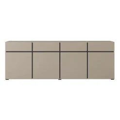 Dressoirs*Beddenbriljant Dressoir Crotone - 4-deurs incl. 4 lades - Taupe