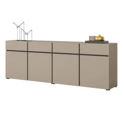 Dressoirs*Beddenbriljant Dressoir Crotone - 4-deurs incl. 4 lades - Taupe