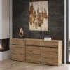 Dressoirs*Beddenbriljant Dressoir Crotone - 3-deurs incl. 3 lades - Wotan Eiken
