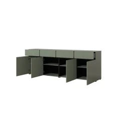 Dressoirs*Beddenbriljant Dressoir Crotone - 4-deurs incl. 4 lades - Groen