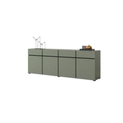 Dressoirs*Beddenbriljant Dressoir Crotone - 4-deurs incl. 4 lades - Groen