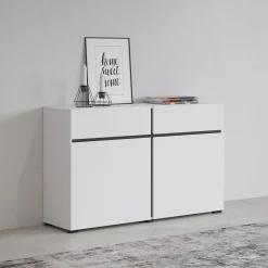 Dressoirs*Beddenbriljant Dressoir Crotone - 2-deurs incl. 2 lades - Wit