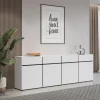 Dressoirs*Beddenbriljant Dressoir Crotone - 4-deurs incl. 4 lades - Wit