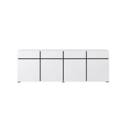 Dressoirs*Beddenbriljant Dressoir Crotone - 4-deurs incl. 4 lades - Wit