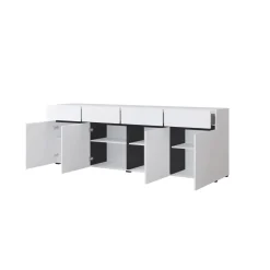 Dressoirs*Beddenbriljant Dressoir Crotone - 4-deurs incl. 4 lades - Wit