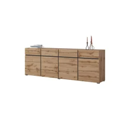Dressoirs*Beddenbriljant Dressoir Crotone - 4-deurs incl. 4 lades - Wotan Eiken