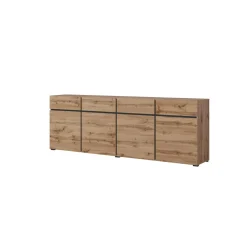 Dressoirs*Beddenbriljant Dressoir Crotone - 4-deurs incl. 4 lades - Wotan Eiken