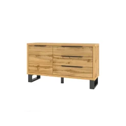 Dressoirs*Beddenbriljant Dressoir Halmstad - 1-deurs incl. 3 lades - Wotan Eiken