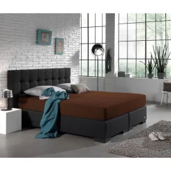 Matras Hoeslakens*Beddenbriljant Dubbel Jersey Matras Hoeslaken Bruin 220 gr