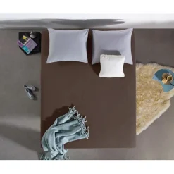 Matras Hoeslakens*Beddenbriljant Dubbel Jersey Matras Hoeslaken Taupe 220