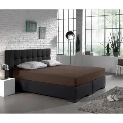 Matras Hoeslakens*Beddenbriljant Dubbel Jersey Matras Hoeslaken Taupe 220