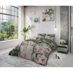 Dekbedovertrekken*Beddenbriljant Flower Fashion Art Green