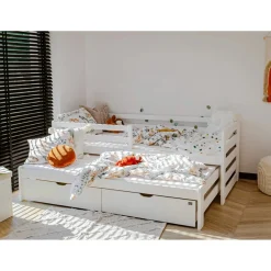 Hoogslaper|Kinderbed*Beddenbriljant Halfhoogslaper met Lade Simon - Wit - Direct Leverbaar!