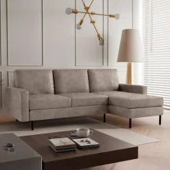 Hoekbanken|L-Banken*Beddenbriljant Hoekbank Hawaii - Suède Leder Look - Universeel - 3 zits - In 6 luxe kleuren!