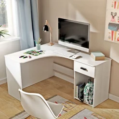 Bureaus*Beddenbriljant Hoekbureau Corsa - Wit