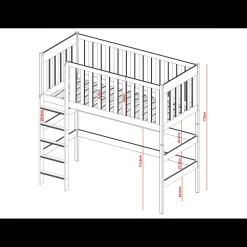 Stapelbed|Kinderbed*Beddenbriljant Hoogslaper Lara - Kinderbed - Leverbaar in 8 kleuren!