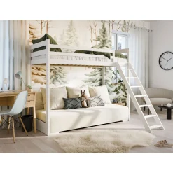 Hoogslaper|Kinderbed*Beddenbriljant Hoogslaper met Bedbank Sophie - 90 x 200/ 140 x 200 - Leverbaar in 8 kleuren!