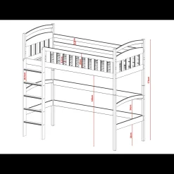 Hoogslaper|Kinderbed*Beddenbriljant Hoogslaper Mila - Kinderbed - Leverbaar in 10 kleuren!