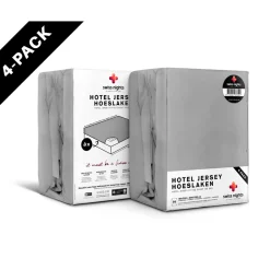 Matras Hoeslakens*Beddenbriljant Hotel Jersey Matras Hoeslaken 4-Pack Grijs