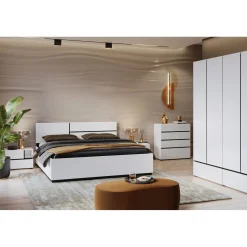 Houten Bed*Beddenbriljant Houten Bed Crotone - Wit - Bedframe