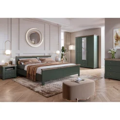 Houten Bed*Beddenbriljant Houten Bed Elvas - Donkergroen - Bedframe