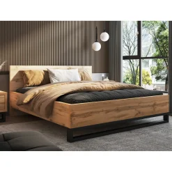 Houten Bed*Beddenbriljant Houten Bed Halmstad - Wotan Eiken - Bedframe