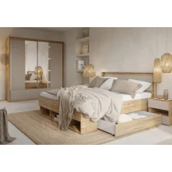 Houten Bed*Beddenbriljant Houten Bed Imola - Wotan Eiken - Bedframe