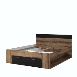 Houten Bed*Beddenbriljant Houten Bed met Lade Bern - Walnoot - Bedframe
