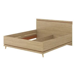 Houten Bed*Beddenbriljant Houten Bed Skagen - Wotan Eiken - Bedframe