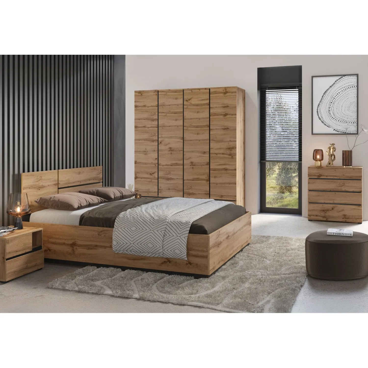 Bed Met Opbergruimte|Houten Bed*Beddenbriljant Houten Opbergbed Crotone - Wotan Eiken
