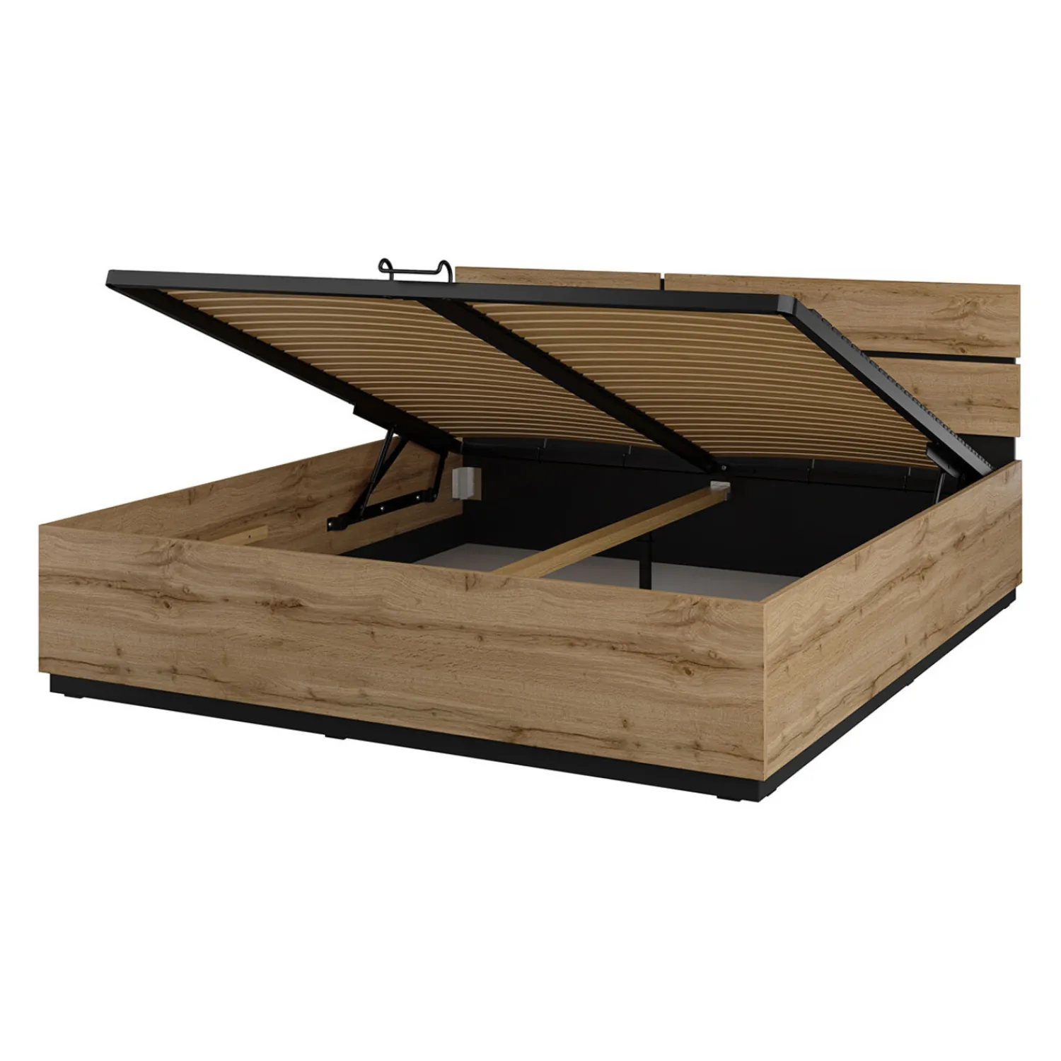Bed Met Opbergruimte|Houten Bed*Beddenbriljant Houten Opbergbed Crotone - Wotan Eiken